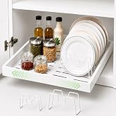 AIDERHOME Removable Drawers 31-52 cm, 2 FlexHook Hooks | Removable Kitchen Organizer for Better Ordering Each Cupboard with E