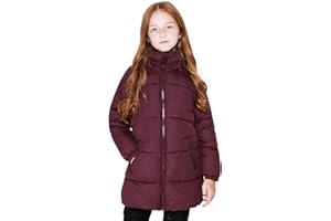maoo garden Mädchen Winter Langer Puffer Leichter Mantel Dick gepolstert Weiches Fleece Jacke mit Kapuze