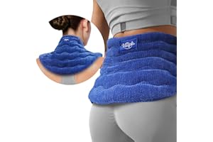 Hilph Microwavable Heating Pad for Back Pain Relief and Cramps, 9.1x47.6 Unscented Microwave Wheat Bag with Moist Heat Therapy for Sciatica, Lumbar, Waist, Stomach, Hip, Warm & Cold Compress