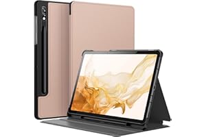 JETech Etui dla Samsung Galaxy Tab S8 2022/S7 2020 11 Cala z S Pen Uchwytem, Slim Folio Stojak Ochronny Tabletu Case, Wiele Kąta Widzenia Oglądanie (Różowe Złoto)