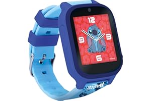 LISCIANIGIOCHI Lisciani - STITCH SMARTWATCH - Connected Watch For Children From 7 Years - Interchangeable Stitch Backgrounds -5 Interactive Games - Touch Screen - Camera, Alarm Clock, Timer & Lamp Functions
