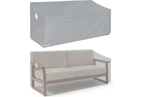 Turtle Life Gartensofa Abdeckung, Gartenbank Abdeckung Wasserdicht, Gartenbank Abdeckung für 2-3 Sitzer Gartensofa, Gartensofa Abdeckung kein Verblassen innerhalb von 2 Jahren, Grau 152 x 89 x 89CM