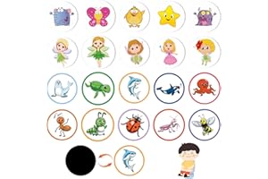 DAWRIS 20 Pezzi Vasino Allenamento Adesivi per l'addestramento al Vasino Adesivi Pipì che Cambiano Colore Interessanti Auto Animali Vasino che Cambia Colore per Ragazzi e Ragazze Adesivi