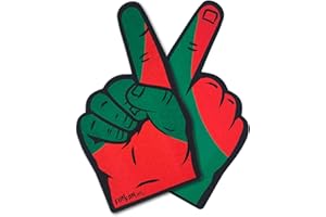 FUN FAN LINE Manos de Espuma con Dedo Gigante - Bandera Portugal | Kit de 2 Manoplas de Animación para Eventos Deportivos, Fiestas y Celebraciones | Accesorio para Partidos, para Aficionados.