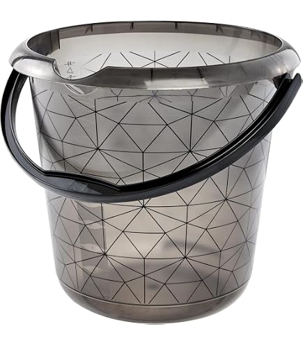 CURVER Seau 10L Anse Métal Gris Anthracite - Bac De Lavage Empilable Robuste Pour Ménage, Linge, Vaisselle Et Sol