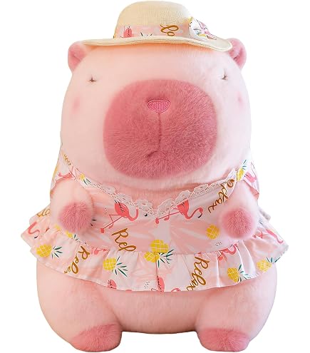 Peluche Capybara De 25 Cm Con Accesorios – Set Con Gorro, Ropa Y Mochilas, Juguete Realista Y Suave, Regalo Para Niños Y Niñas