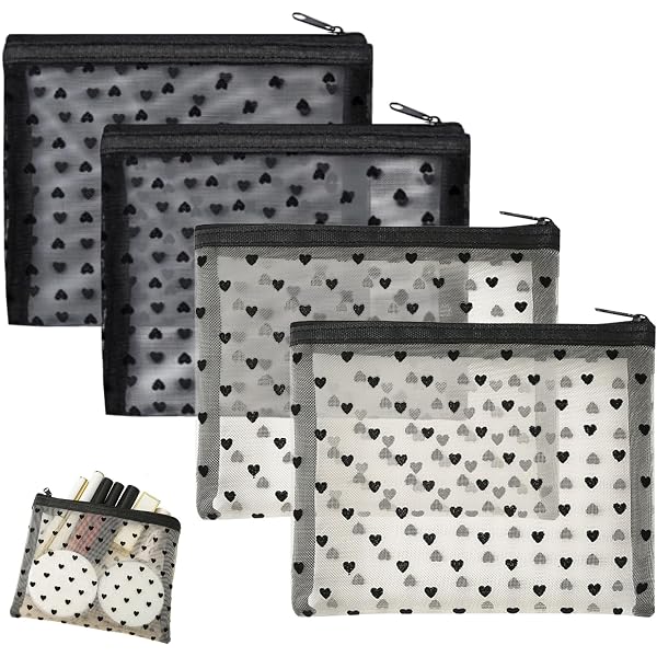 3-teiliges Netz-Make-up-Taschen Set – Transparente Reißverschlusstaschen In 3 Größen, Ideal Für Reise & Organisation