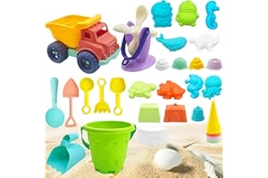 ZZQVIP Zabawka do Piasku Zabawka do Piaskownicy, 26 PCS Zabawek Plażowych, Wózek do Piasku, Formy do Piasku, Kształty Zwierząt, Torba, Wiadro Plażowe, Model Lodów, Zabawka do Piasku od 1 2 3 4 Lat