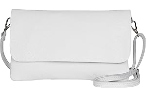 AMBRA MODA AmbraModa GLX11 - Damen Umhängetasche, Clutch, Handytasche aus echtem Leder mit abnehmbarem und verstellbarem Schultergurt, geeignet für Handys und Tablets bis zu 7 Zoll
