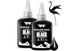 VIVIDYE Pigmento in Resina Epossidica Nera, 140g Concentrato per Arte, Creazione di Gioielli, Pittura, Resina UV, Tinta Unita, Colore Nero, per Sottobicchieri e Tavoli da Fiume