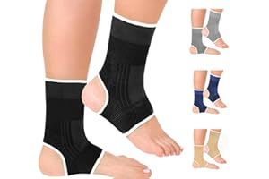 MASIOR Ankle Support Compression Sleeve for Men & Women | Running, Sports, Ligament Damage, Sprained Ankle, Achilles Tendonitis, Plantar Fasciitis | Foot Brace, Ankle Support for Football