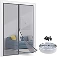 TheFitLife Magnetic Fly Screens for Doors - 100% Fibreglass Fly Mesh Net with Hook and Loop Powerful Magnets That Snap Shut Automatically (81x210cm - Fits Doors up to 76x208cm)