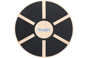 ‎YES4ALL Yes4All Drewniana deska balansowa, akcesorium do ćwiczeń siłowych rdzenia, sprzęt do stabilności treningu, biurko stojące