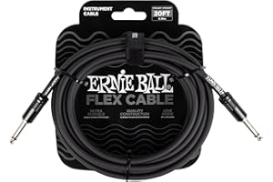 Ernie Ball Flex Cavo per strumenti, dritto/dritto, 6.1m, nero