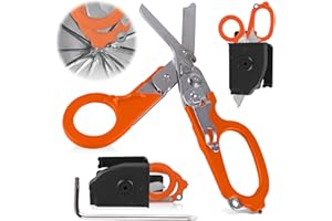 WANDGU Forbici Mediche Multifunzione Pieghevoli 6 in 1 Raptor, Cesoie di Emergenza, Pinze Multitool per Attività Quotidiane (Arancioni)