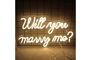 WANXING Letrero de neón con texto en inglés "Will You Marry Me" para decoración de pared, boda, letras LED, letrero de neón alimentado por USB, para decoració