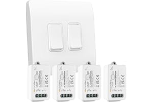 CANDEO Kinetic Wireless Switch (2-gang x 2-channel) and RF Receiver Modules (4) kit