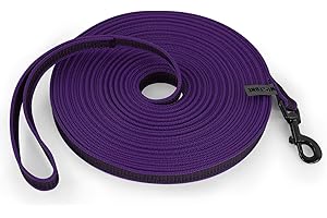 Wolfone 3m Purple Lightweight Training Dog/Cat Lead， Non-Slip Latex Silk Daily Dog/Cat Lead for Large Medium Small Dog/Cats， Fit for Recall，Camping， Walking