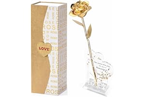 Mikasol Gold Dipped Real 24K Gold Rose, Infinity Flower Decor Hand Getaucht in 24K Romantische Rose Geschenke für Frauen In Ihrer Frau Freundin Geburtstag Geburtstag Valentines Muttertag Weihnachten