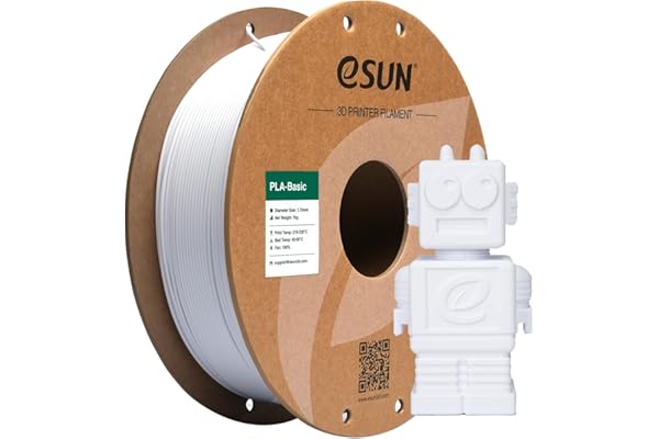eSUN PLA Filament 1.75mm, PLA Basic Précision Dimensionnelle +/- 0.05mm, Bobine de 1KG (2.2 LBS) Filament PLA Rapide pour 3D Imprimantes,Blanc Froid
