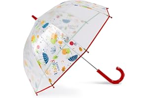 VOGUE - Paraguas colección XUVA KIDS HAPPY FOREST. Apertura manual. Tejido Transparente. Paraguas con sistema Anti-viento.