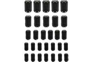 RAOGOODCX 30Pcs Clip-on Ferrite Ring Core RFI EMI Noise Suppressor Cable Clip for 3.5mm/ 5mm/ 7mm/ 9mm/ 13mm Inner Diameter Telephones,Tvs,Speakers,Radio,Audio Equipment Noise Suppressor Video Cable Power Cord