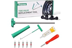 Prozwee Tire Valve Stem Core Quickly Replacement Tool Kit,with 5PCS Valves Cores & 1PCS Grease,Perfect Tool for Replacing Leaky Valves in Cars,Trucks,Motorcycles, etc.with 4PCS TR413 Valve Stems