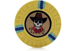 Versa Games Outlaw Clay Poker Chips in 13g - Pack of 50 (Choose Colors) (Yellow)