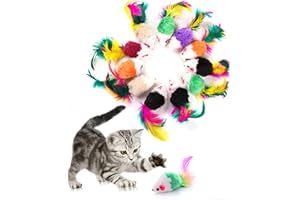 BSITSSS 10 Pièces Jouet Interieur Souris pour Chat, Jeux Chat Peluche Assorties, Convient Aux Chats pour Jouer(Couleur aléatoire)