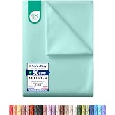 Utopia Bedding Top Sheet, Bed 135-225x255 cm - SPA Blue | Oeko-Tex certified, brushed polyester soft microfibre flat sheet wi