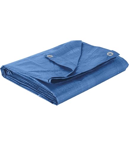 Bâche à Oeillets Bicolore Kippen 6064AS - 2x3m (6m²) - Grammage 90g/m² - Vert/Bleu - Imperméable Et Robuste