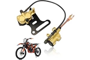 Anlseiod Étrier de frein Plaquettes de frein Kit de frein hydraulique Système arrière avec plaquettes Compatible avec 50cc 70cc 90cc 110cc 125cc 140cc 150cc Pit Dirt Bike 50 cc 12 mm