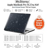 McStorey MacBook Pro 14.2 İn&ccedil; Kılıf A2442 A2779 A2918 A2992 A3112 A3401 A3185 A3434 A3426 A3427 Uyumlu Simli Kristal Parlak Ş