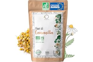 ORIGEENS Infuso Camomilla Bio Origine Europa, 100g | Tisane Sfuse per Dormire e Digerire | Fiori di Camomilla Secchi Selvatica