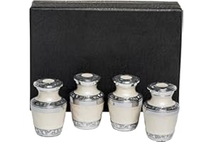 Eternal Harmony Keepsake Urns for Human AshesFor Cremation (Urns Carefully Handcrafted) with Elegant Finishes to Honor Your Loved One Pearl