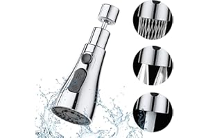 PLAGUFAS Kitchen Tap Spray Head 360° Swivel Spout FM22 M24 Kitchen Sink Tap Spray Attachment Head with 3 Modes,Tap Extender for Kitchen Sink Replacement Faucet Booster Filter,Tap Adapter Accessories,G1/2