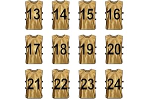 Top Tie Gilet da Allenamento Set di 12 Numerato Vuoto (#1-12, 13-24), Pinny di Calcio, Maglia da Basket da Uomo