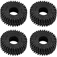 eMagTech 4pcs 1.0 Crawler Tires 64 x 24 mm T1011 Crawler Wheels RC Crawler Car Compound Rubber Tires Compatible with Axial SCX24 AX24 Bronco Gladiator Deadbolt