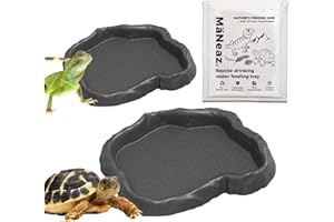 MaNeaz 2 Pezzi Ciotola Per Tartarughe Di Terra Abbeveratoio Per Tartarughe Di Terra Teca Per Rettili Bacino Idrico Del Bacino Alimentare Reptile Per Tartarughe Geco Serpente（grigio）