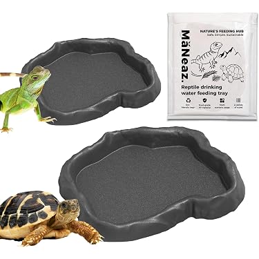 Bol à Nourriture Pour Reptiles - Plat Anti-Évasion Pour Lézard, Tortue, Caméléon, Serpent - Facile à Nettoyer - 8