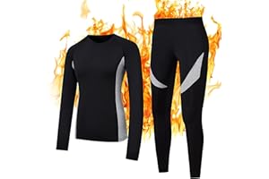 BAYGE Damen Thermounterwäsche Set Lang Innenfleece Atmungsaktiv Antibakterielle Flexibel Skiunterwäsche Funktionsunterwäsche Warme Unterwäsche für zu Hause und Sport im Herbst Winter
