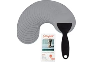 Secopad Pegatinas Antideslizantes para bañera, 24 Piezas de Seguridad bañeras duchas peldaños Adhesivos con raspador (Gris)
