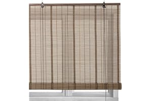 LOLAhome - Persiana Estor Enrollable de bambú Natural de Estilo rústico para Dar Sombra, protección Solar o escurecer Puertas o Ventanas (marrón, 140X180 CM)