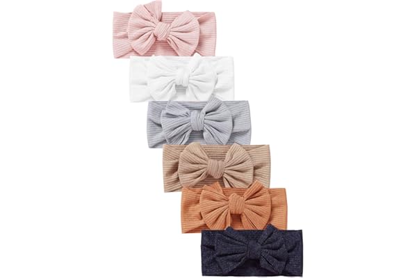 Hocaies Bébé Fille Bandeau cheveux bébé fille Bandeaux bande de cheveux arc Bande de cheveux Bandeaux Accessoires bebe fille enfant en bas âge Turban solide bandeau (6 pièces - D)