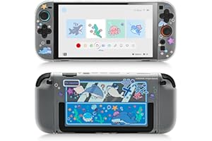 GeekShare Slim Cover Case kompatibel mit Switch 2, stoßfeste und Kratzfeste PC-Schutzhülle für Switch 2 Spielkonsole – Shark Party