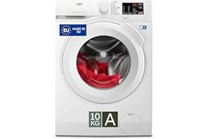 AEG Lavatrice Serie 6000 L6FBI145, Carica Frontale, 10 kg, Classe A, 1400 giri, Tecnologia ProSense, Programmi Rapidi, Display LCD, Motore ÖKOInverter, Bianco