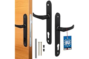 KOTARBAU® Maniglia per porta 90 mm sinistra destra per cilindro profilato, colore nero, maniglia per porta, maniglia per porta, maniglia per porta, maniglia per porta, maniglia per porta della