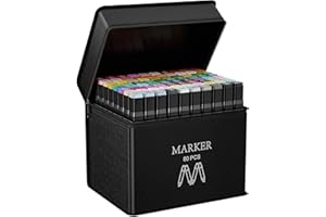 ‎AOMEES AOMEES 80+4 Farben Graffiti Stifte Set, Meißel & Feine Verdoppelt Spitzt Kunst Sketch Twin Tip Marker Set, 2 Sekunde Schnell Trocknende für Zeichnung, Design, Rendering, Brief, Manga