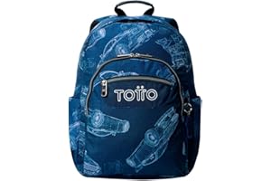 TOTTO - Mochila Escolar Adaptable a Carro, Modelo Acuareles, Capacidad 20 L, Bolsillo Pc 14", Bolsillos Botella, Espaldar Ergonómico con Flujo de Aire, Cómodas Correas en S