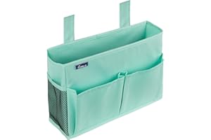 Surblue Bedside Caddy Hängebett Organizer Aufbewahrungstasche Tasche für Etagen-und Krankenhausbetten, Studentenwohnheime, Babybettgitter, Camp 4 Taschen und 2 Haken (Grün)